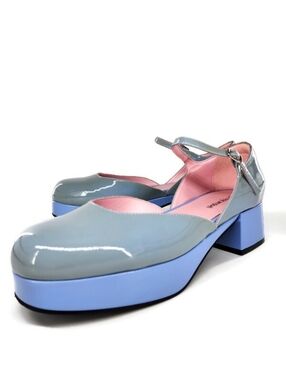 Jeffrey Campbell Ecolier Two-Tone Patent Leather Mary-Jane Platform Pumps